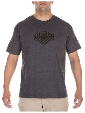 5.11 Tactical Men's ABR Stronghold Graphic Tee Charcoal Heather Gray Size XLarge
